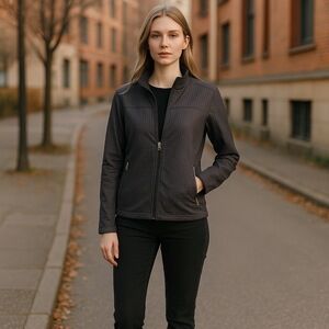 Nike Black Golf Full Zip Long Sleeve Athletic Jacket Pinetop Country Club Size M